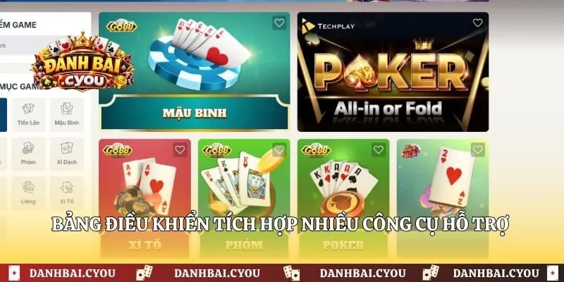 Bảng điều khiển tích hợp nhiều công cụ hỗ trợ thông minh