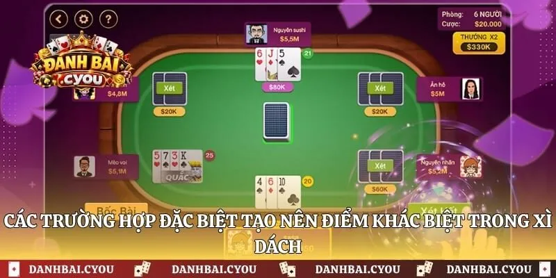 Các trường hợp đặc biệt tạo nên điểm khác biệt trong xì dách